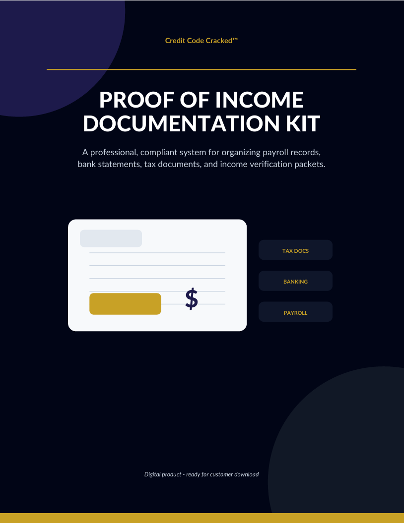 Credit Code Cracked™ Proof of Income Documentation Kit